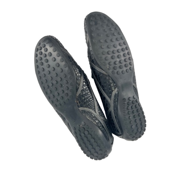 Robert Zur Black Croc Embossed Shiny Driving Loafers Size 8.5 AA - Picture 5 of 7